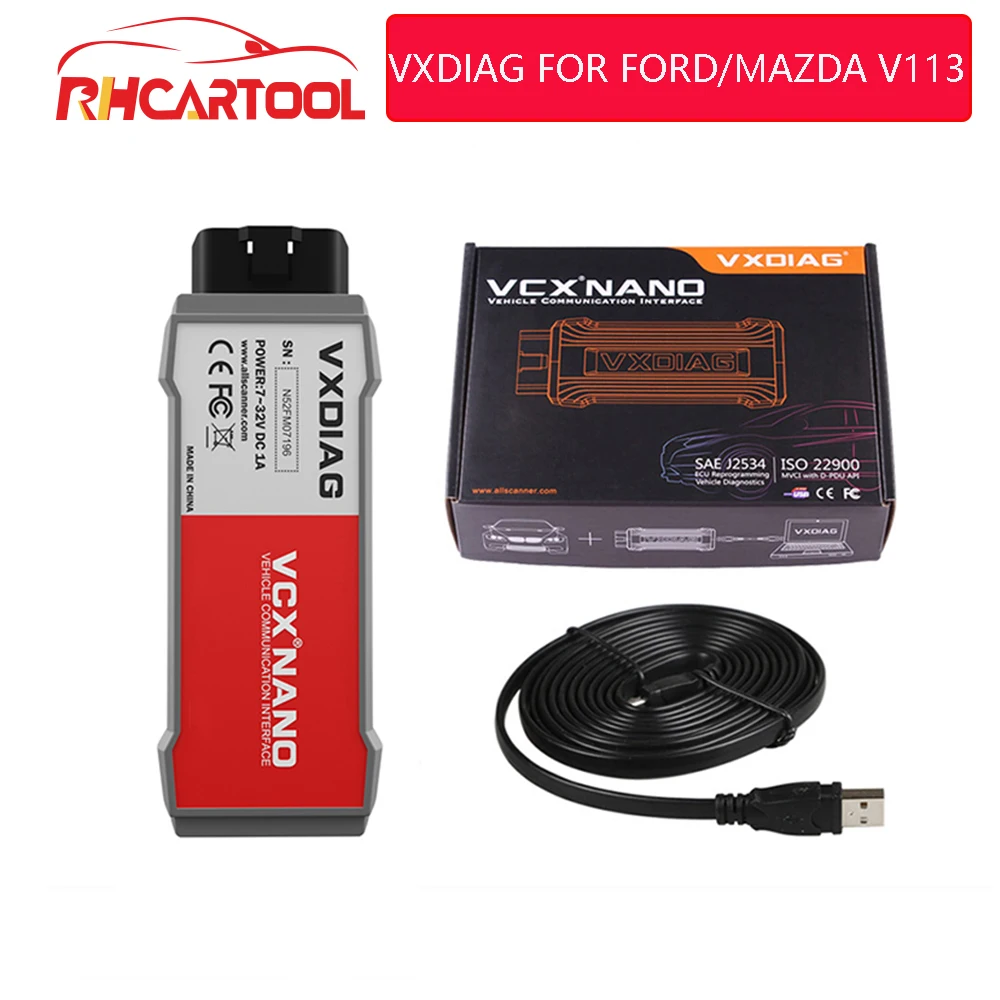 

OBD2 автомобильный диагностический инструмент VXDIAG VCX NANO для ford wifi / USB версия для ford для Mazda 2 в 1 V119 Автомобильный сканер для считывания кода