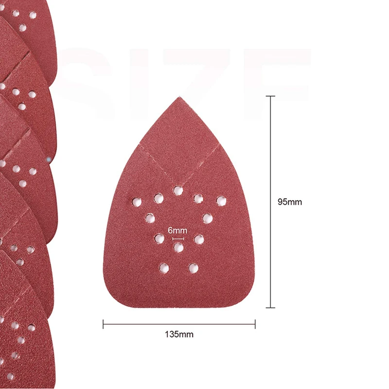 

50 PCS Mouse Sandpaper 12 Hole Mouse Sander Pads Mouse Detail Sander Sandpaper 60/80/120/150/220 Grits Palm Sandpaper