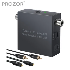 prozor coaxial to optical optical to coaxial switch digital audio converter optical spdif toslink splitter 1 to 2 for soundbar free global shipping
