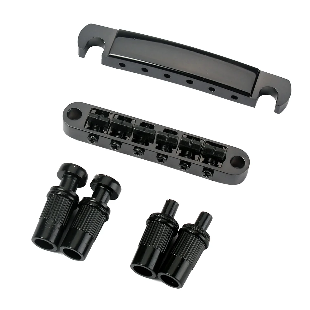 

1 Set GA111 Guitar Bridge Locking TOM Bridge and Tailpiece Set for LP Electric Guitar (Black)