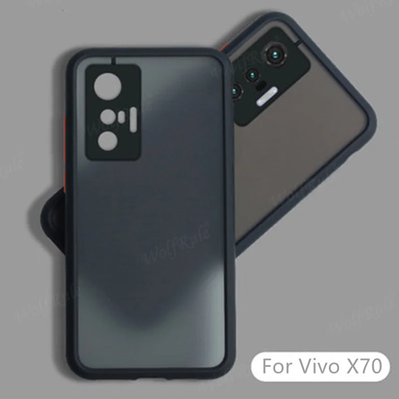 

For Vivo X70 Case For Vivo X70 Cover Shockproof Bumper Back Colour Frame Translucent Matte Cover For Vivo X70 X 70 Fundas 6.56"