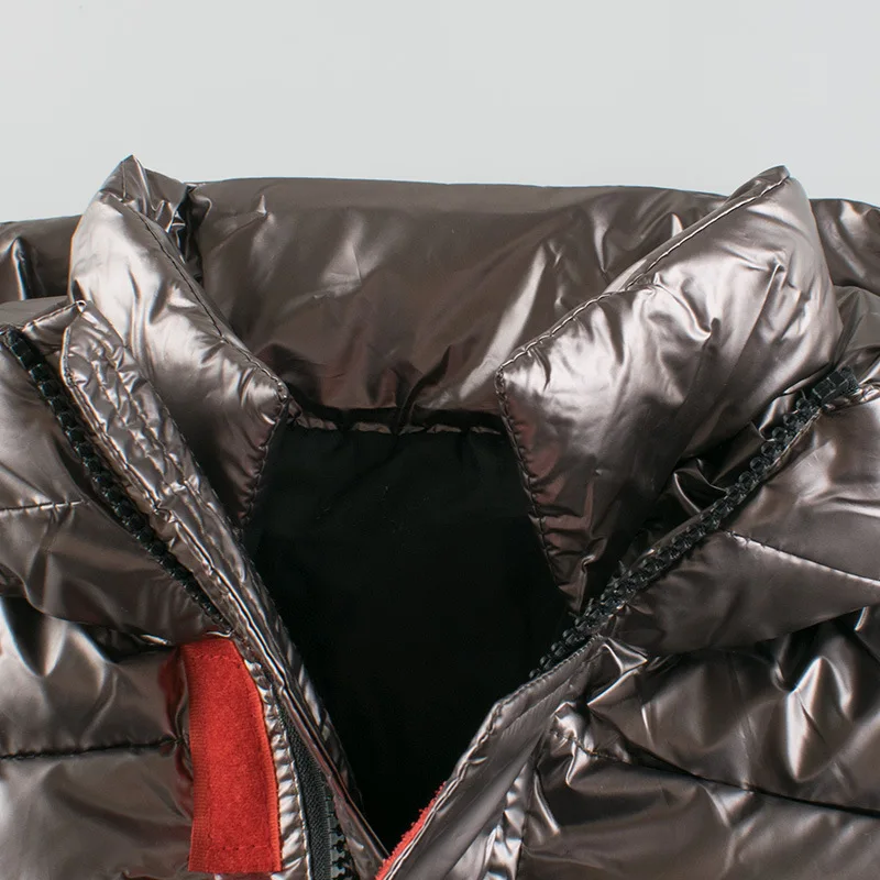 Модное пальто из светоотражающей ткани для мальчиков зимняя теплая куртка