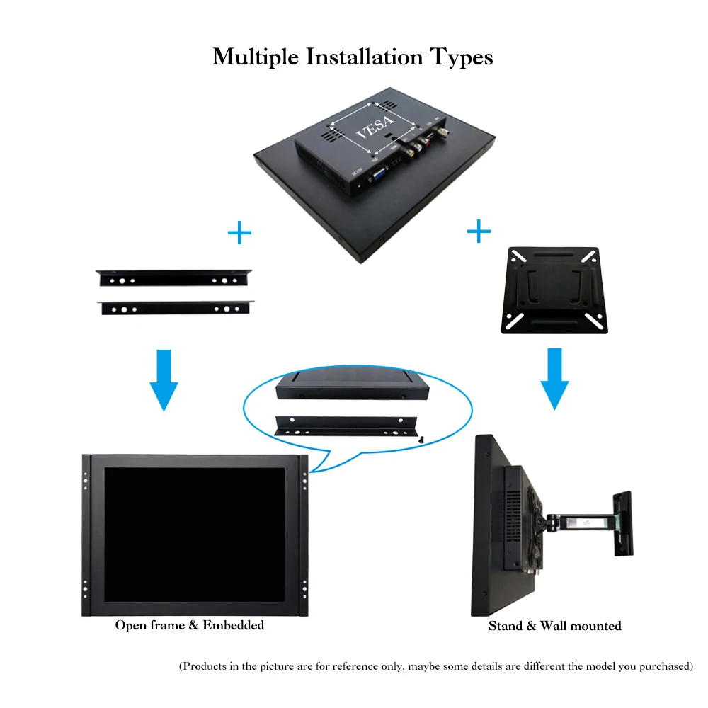 ZK170TN-V59/1" дюймовый 1280x1024 HDMI VGA power On Boot Встроенный Открытый каркас настенный пульт дистанционного управления монитор ЖК-экран