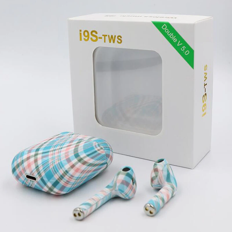 I9S TWS Наушники Беспроводные Bluetooth 5,0 бинауральные говорящие художественные картины наушники Автоматическое Сопряжение Siri POP UP для iPhone 7 8 X XS