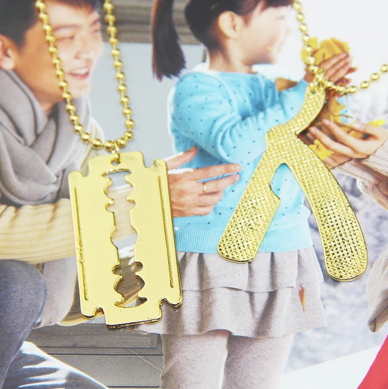 Лидер продаж ожерелья с подвесками и лезвиями для бритвы мужские ювелирные