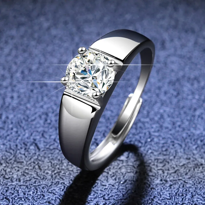

Серебряных алмазов, Тесты пройденного 1 карат отличный крой D Цвет Высокая четкость Муассанит кольцо для Для мужчин серебро 925 Свадебная вечеринка ювелирные изделия