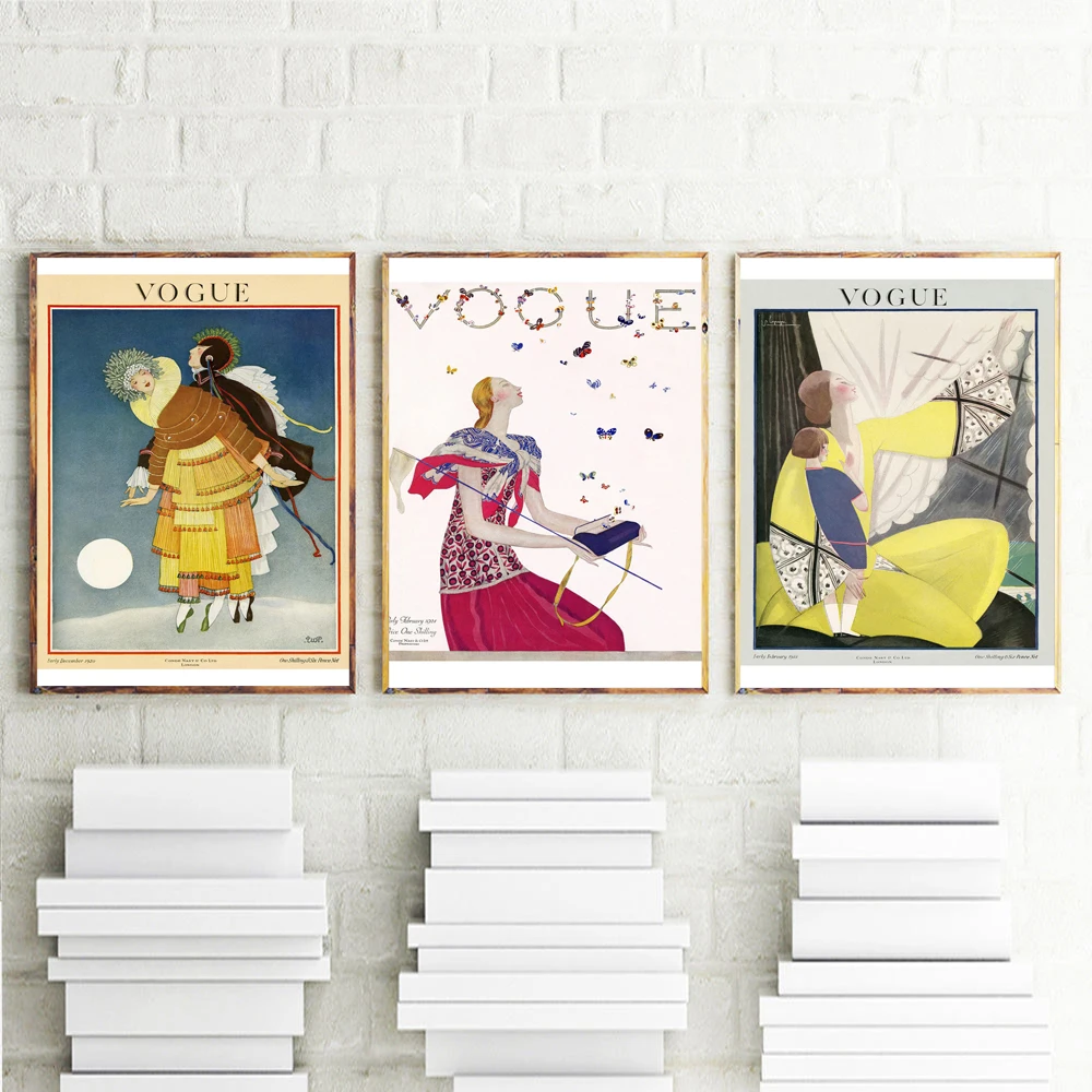 Современный холщовый постер VOGUE журнал Женская Живопись модное настенное