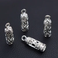 6pcs silver plated 3d cylindrical lighthouse charm retro necklace diy jewelry pendant for popular handicraft making 319mm