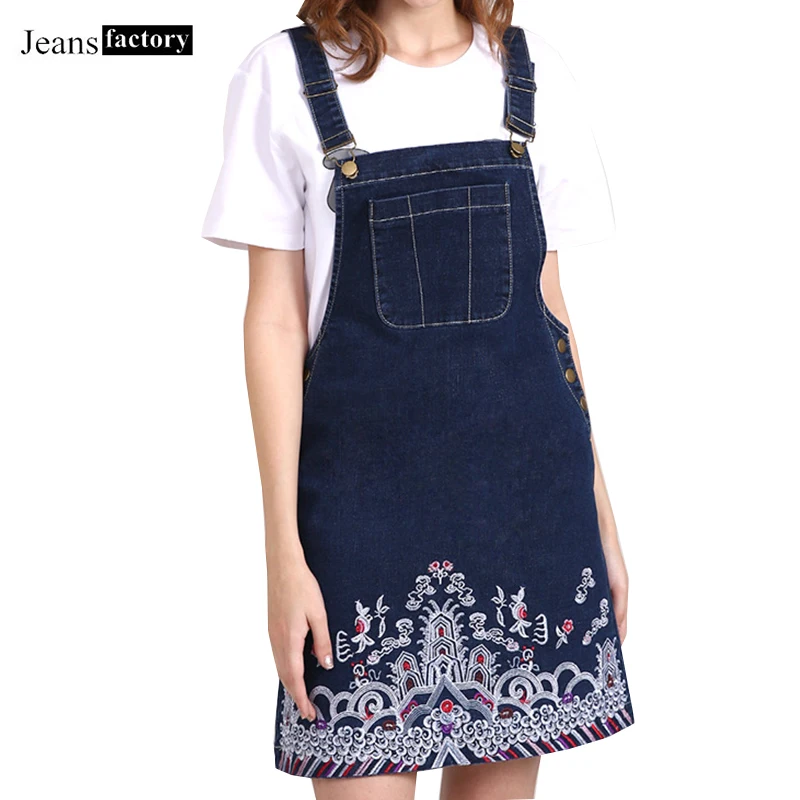 Женское джинсовое платье с вышивкой Сезон весна Большие размеры Облегающие