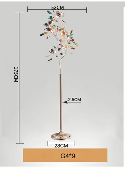 Dia52 H175cm G4X9 Роскошный Золотой прикроватный Торшер для спальни 220 в современный красивый необычный ночной Торшер для спальной комнаты зеленый агат торшер - Цвет абажура: Dia52 H175cm G4X9