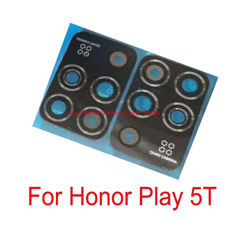 

Стеклянный объектив задней камеры для Huawei Honor Play 5T, основная стеклянная линза задней камеры с лентой, запасные части для Honor Play 5T, 10 шт.