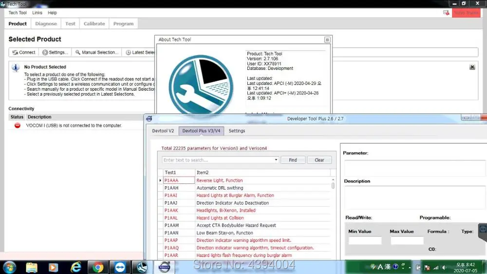 Инструмент Tech Tool 2.7.106 (PTT / VCADS) + Devtool Разблокировка генератора ключей для volvo