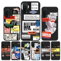 for huawei p smart 2019 case luxury label barcode soft cases for huawei nova 5t p smart 2021 psmart s 2019 psmart z 2020 cover
