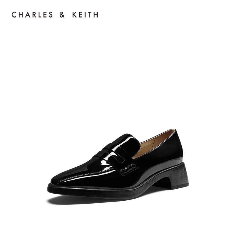 CHARLES＆KEITH Новинка на Весну 2020 CK1 61720036Женские туфли среднем каблуке Глянцевая обувь