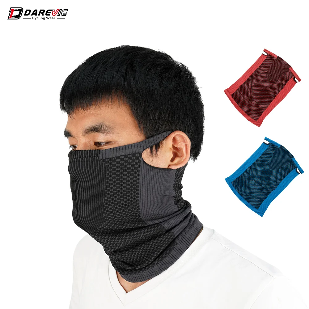 DAREVIE Cycling Face Mask Soft Anti-bacterial Masks Breathable Half Mask Protect Face Neck Men Women Running Sports Tube Scarf