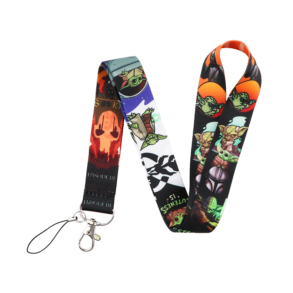 lt820 star wars yoda baby lanyard for keychain id card cover pass student mobile phone badge holder key neck straps accessories free global shipping
