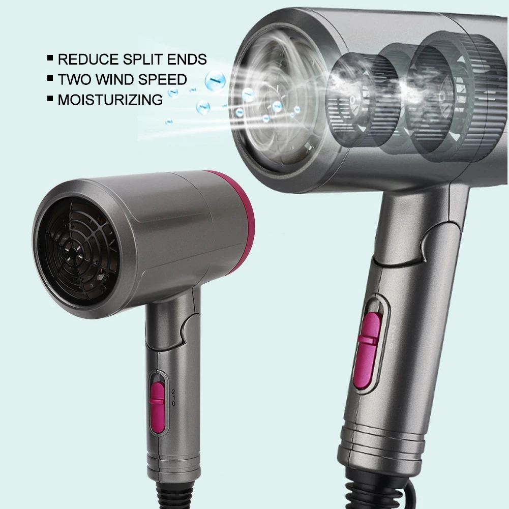 Фен электрический профессиональный складной с ручкой мощный инструмент для