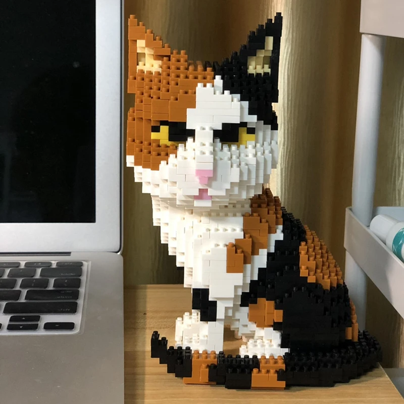 Balody 16036 животный мир персидский кот Tabby котенок сидеть модель питомца DIY Мини