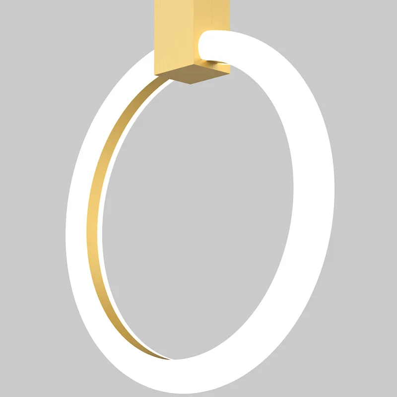 

New Modern Black Ring LED Chandelier Lighting For Staircase Gold Chandeliers Lobby Villa Decoration Light Fixtures