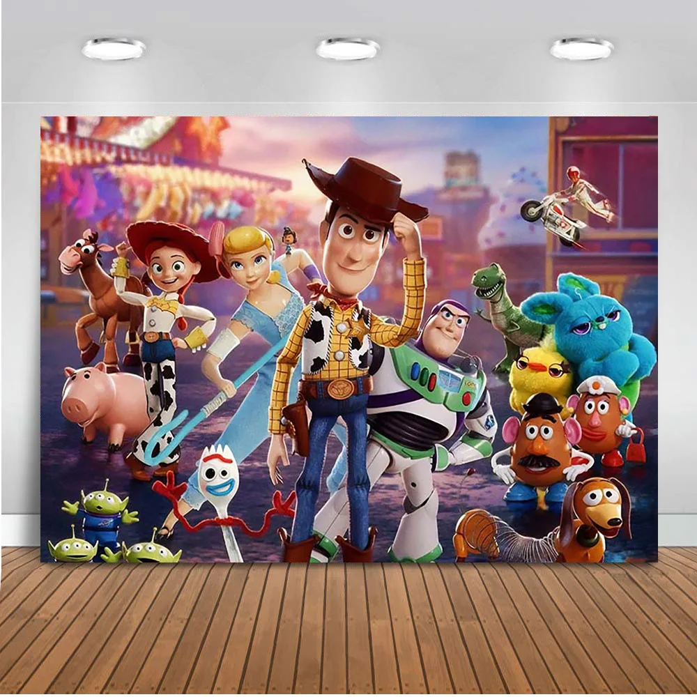 Фон для фотосъемки с изображением героев мультфильмов globo Toy Story 4 Candy на заказ для детской вечеринки в честь Дня Рождения