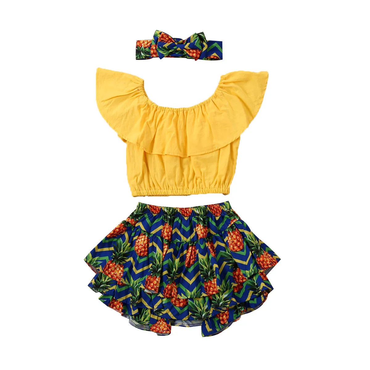 

AA 2020 Children Baby Girl Clothes Kid Fruit Print Tops Shorts Pants Sunsuit Outfit Cotton Clothes Set 1-6Y
