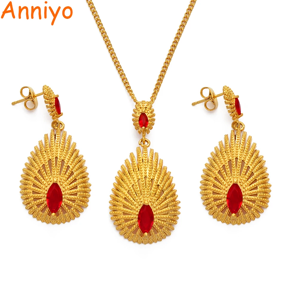Оптовая продажа Африканское ожерелье и серьги Anniyo ювелирные наборы Habesha