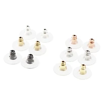 100pcs metal and rubber earring back stoppers for stud earrings diy jewelry findings accessories bullet tube ear plugs cap