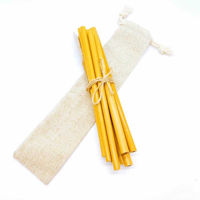 

Biodegradable Drinking Straws Reusable Bamboo Straw Pack with Natural Sisal Hemp Straw Brush Zero Waste Vegan Free Straw Set