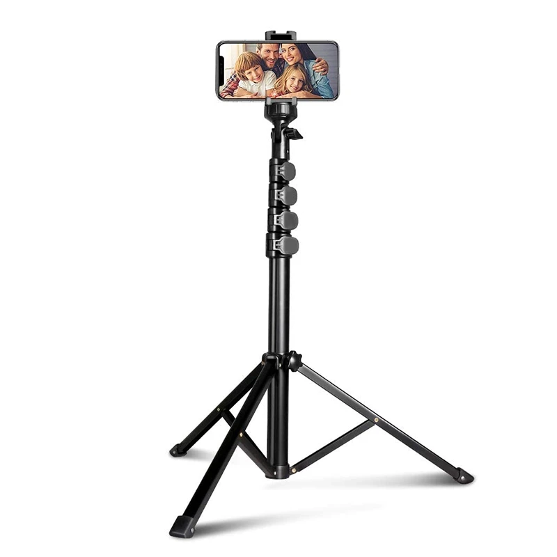 

Selfie Stick Tripod Camera & Mobile Phone Tripod Stand with Bluetooth Remote Control and Universal Tripod Head Holder