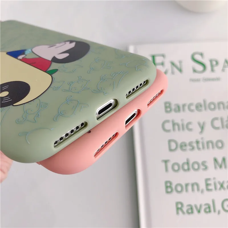 HYSOWENDLY Cartoon Crayon Shinchan Redmi 6 Note 7 For Xiaomi 8 Lite 9 SE Couple Soft Silicone TPU Cover for Mix 2 2s Case |