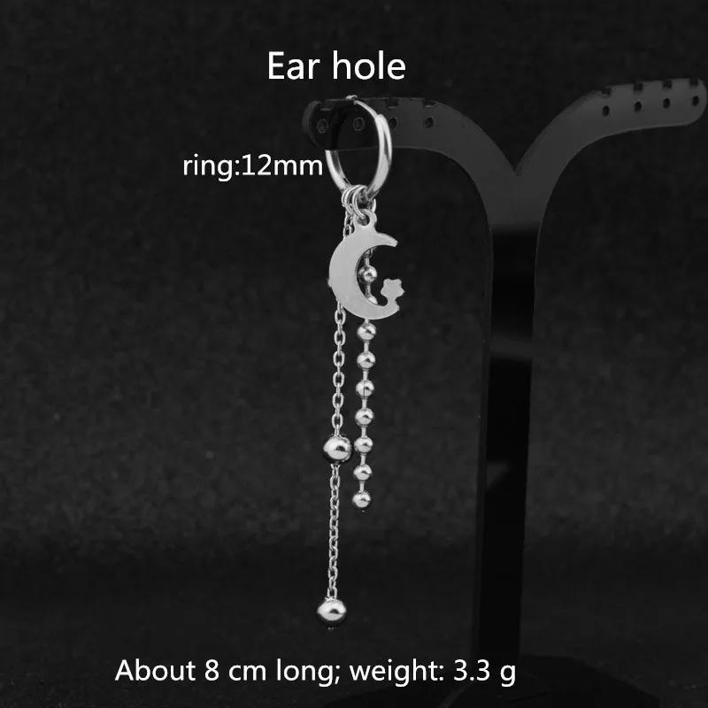 stainless steel Женские круглые медные серьги, несколько колец, изысканные маленькие серьги, Harajuku campus, мужские и женские маленькие серьги, мужские серьги FH62 - Окраска металла: stainless steel