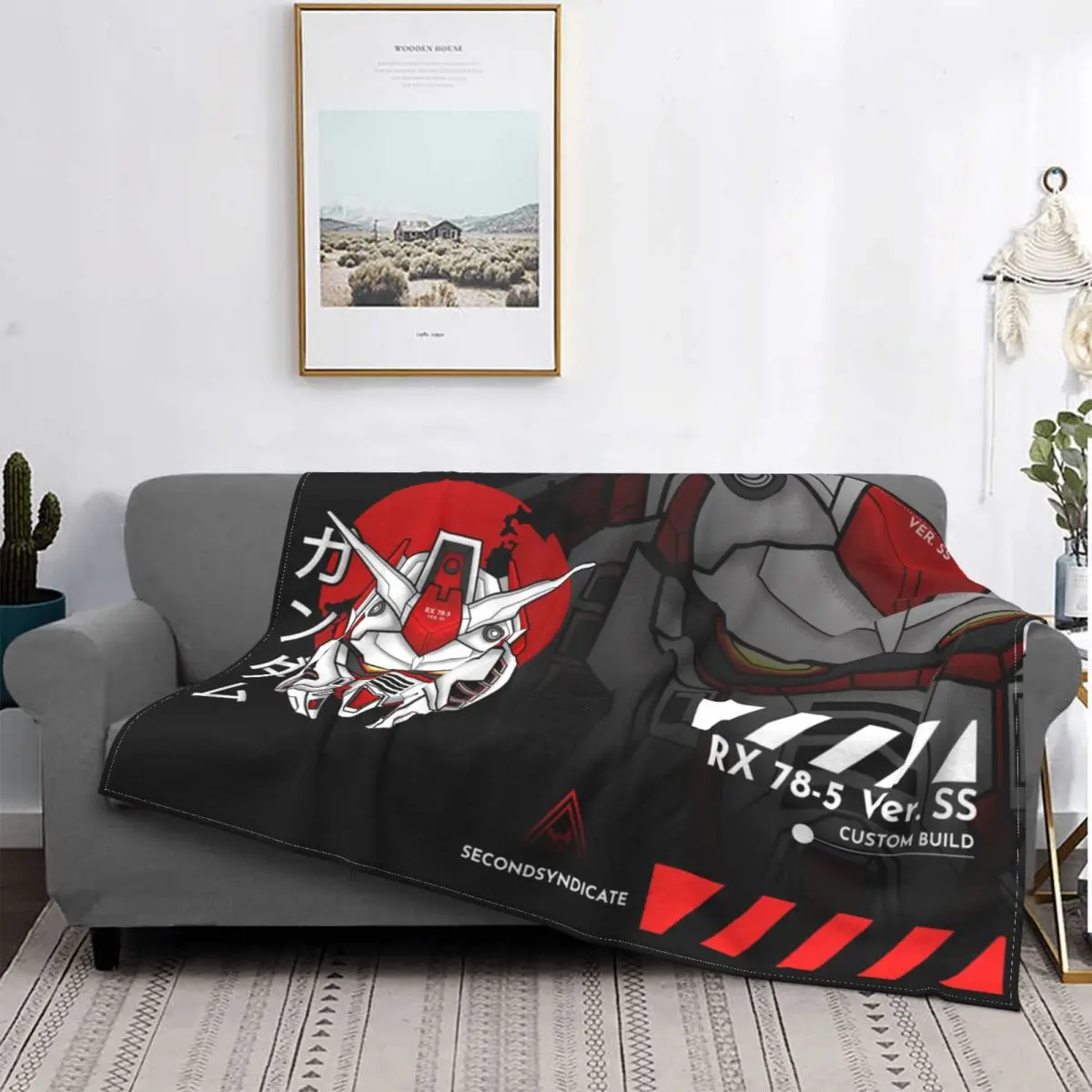 

Awesome Gundam RX-78-5 Robot Blanket For Couch Decorative Flannel Fleece Throw Blanket Love Gifts