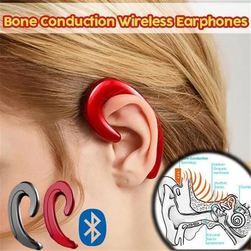 Беспроводные наушники с костной проводимостью Bluetooth ушным крючком Спортивная