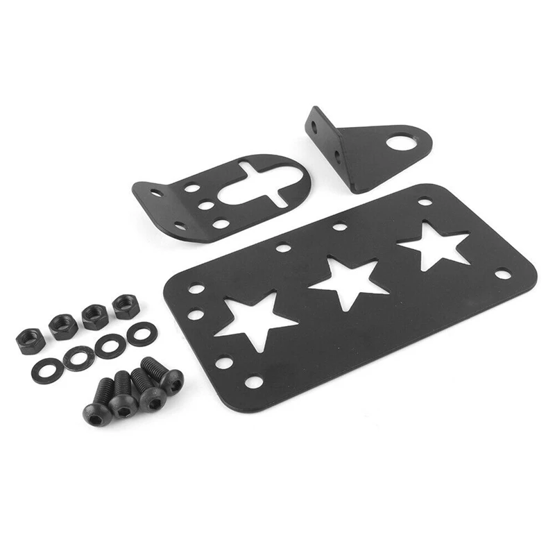 

Black Tail Light License Plate Holder Side Mount Bracket for Chopper Sportster Stop Light Cb750 Xs650