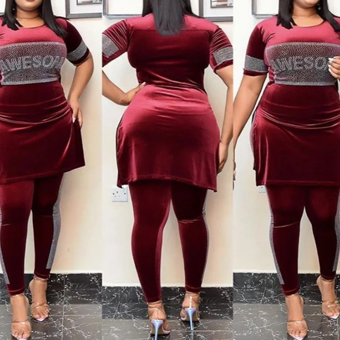 Комплект из 2 предметов платье Дашики со стразами брюки африканская одежда базин