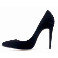 loslandifen women simple pumps fashion pointed toe flock high heels shoes woman black office sexy red wedding