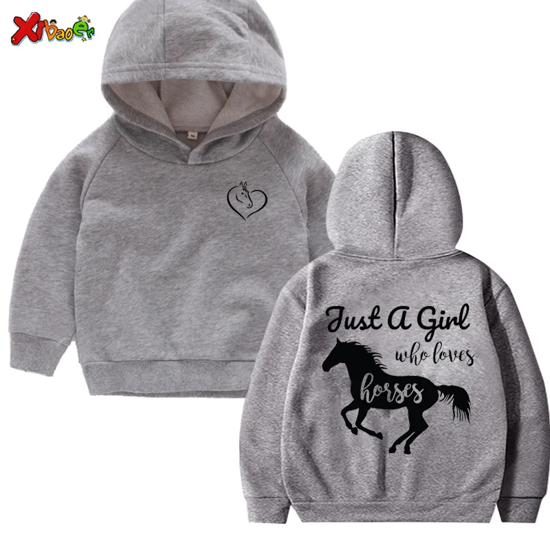 Толстовка для девочек детская одежда с капюшоном футболка надписью Just A Girl Who Love