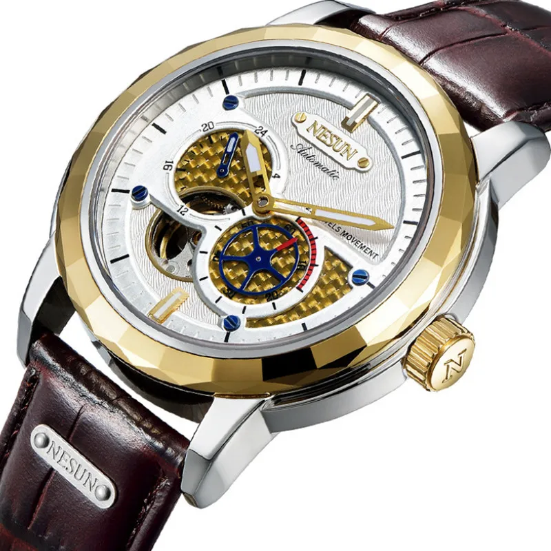 Часы наручные Nesun Мужские механические Брендовые повседневные