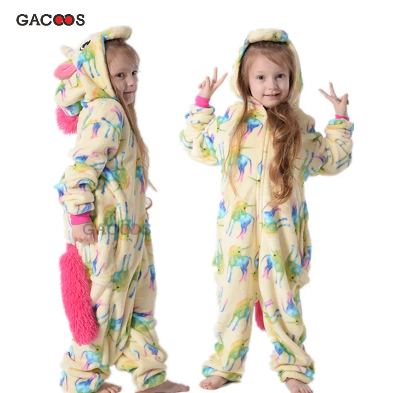 Детская Пижама с единорогом Kugurumi зимняя для девочек героями