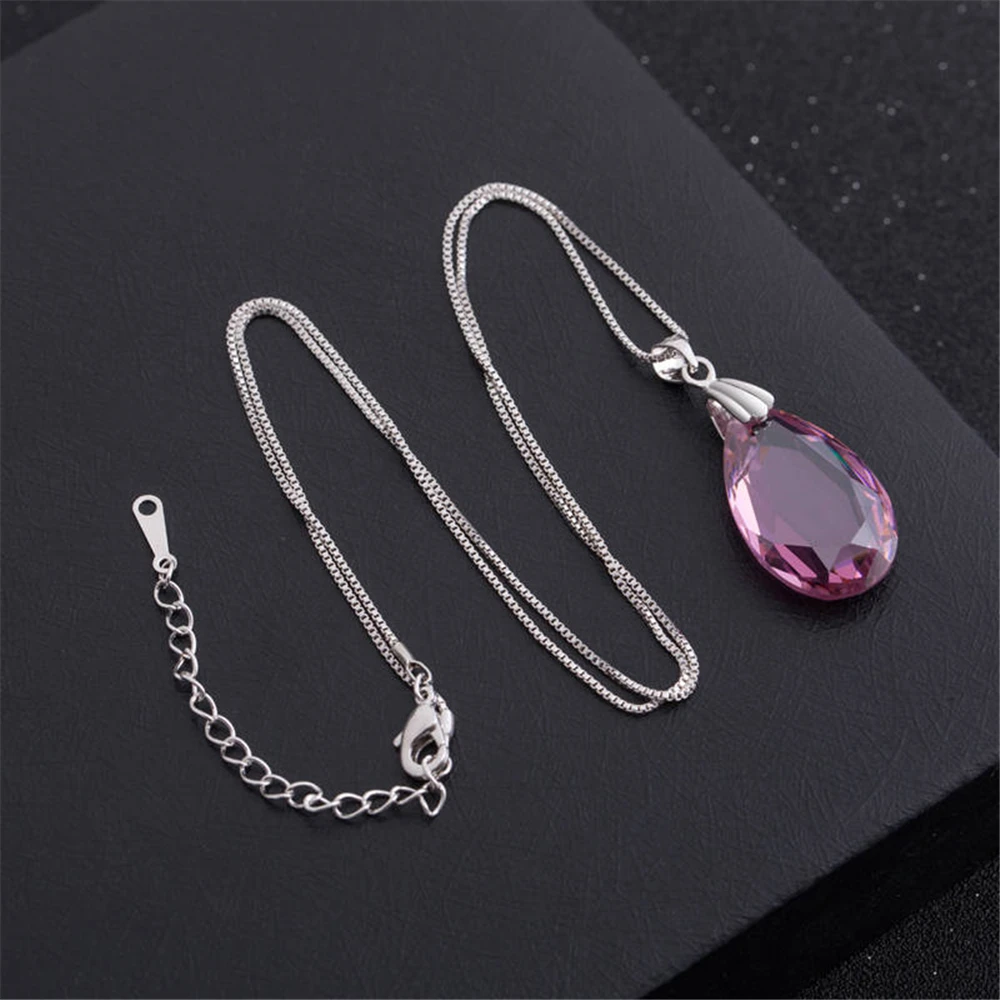 Mimeng хит продаж подвеска ожерелье большая капля в форме циркония кристалл кулон