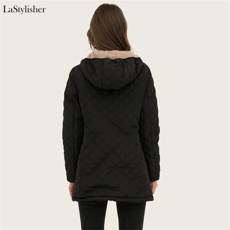 Теплая Женская куртка из берберского флиса Длинная зимняя с капюшоном пальто