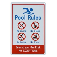 812 inch swimming pool rules signs swim at your own risk sign predrilled easy to mount