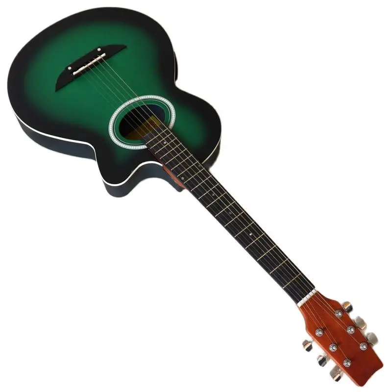 runde zurück 38 inch lager linde top elektrische akustische gitarre 6 string folk gitarre mit kleine fehler ohne truss rod free global shipping