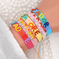 boho summer fabric wristband miyuki seed bead cloth bracelets women beach braided pulsera girl jewelry bracelet friendship gift