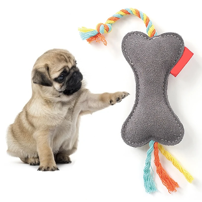 Interactive Dog Toy Faux Leather Resistant Bite Dogs Toys Puppy Squeaky Toy Pet Dog Chew Cleaning Teething Plaything Supplies