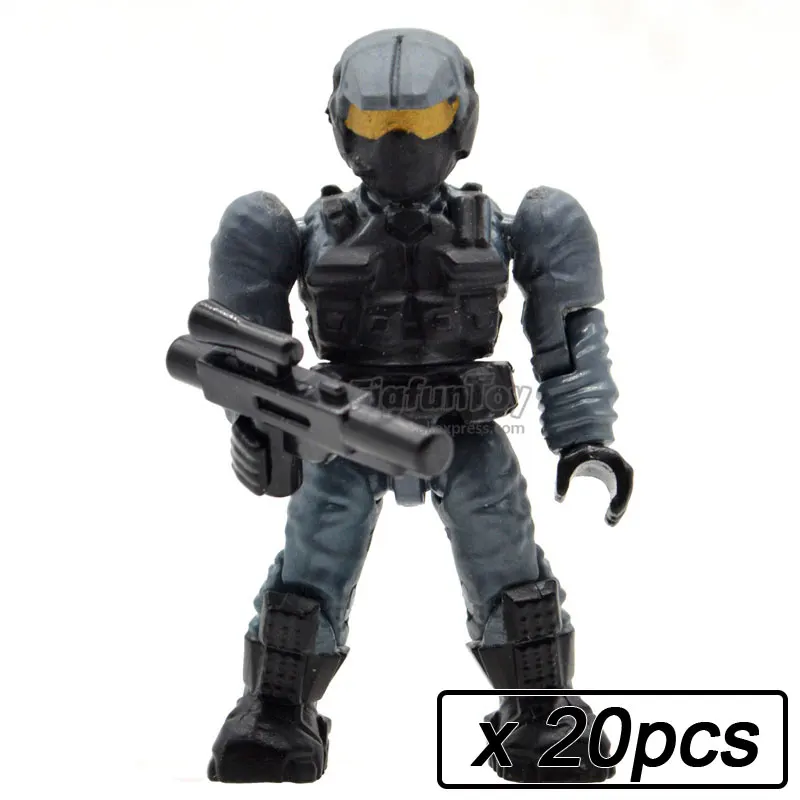 20pcs MB42 20 шт./лот Halo Warriors Wars игры Монстры люди ковенанты Спартанские пистолеты строительные блоки кирпичи игрушки для детей - Цвет: 20pcs MB42