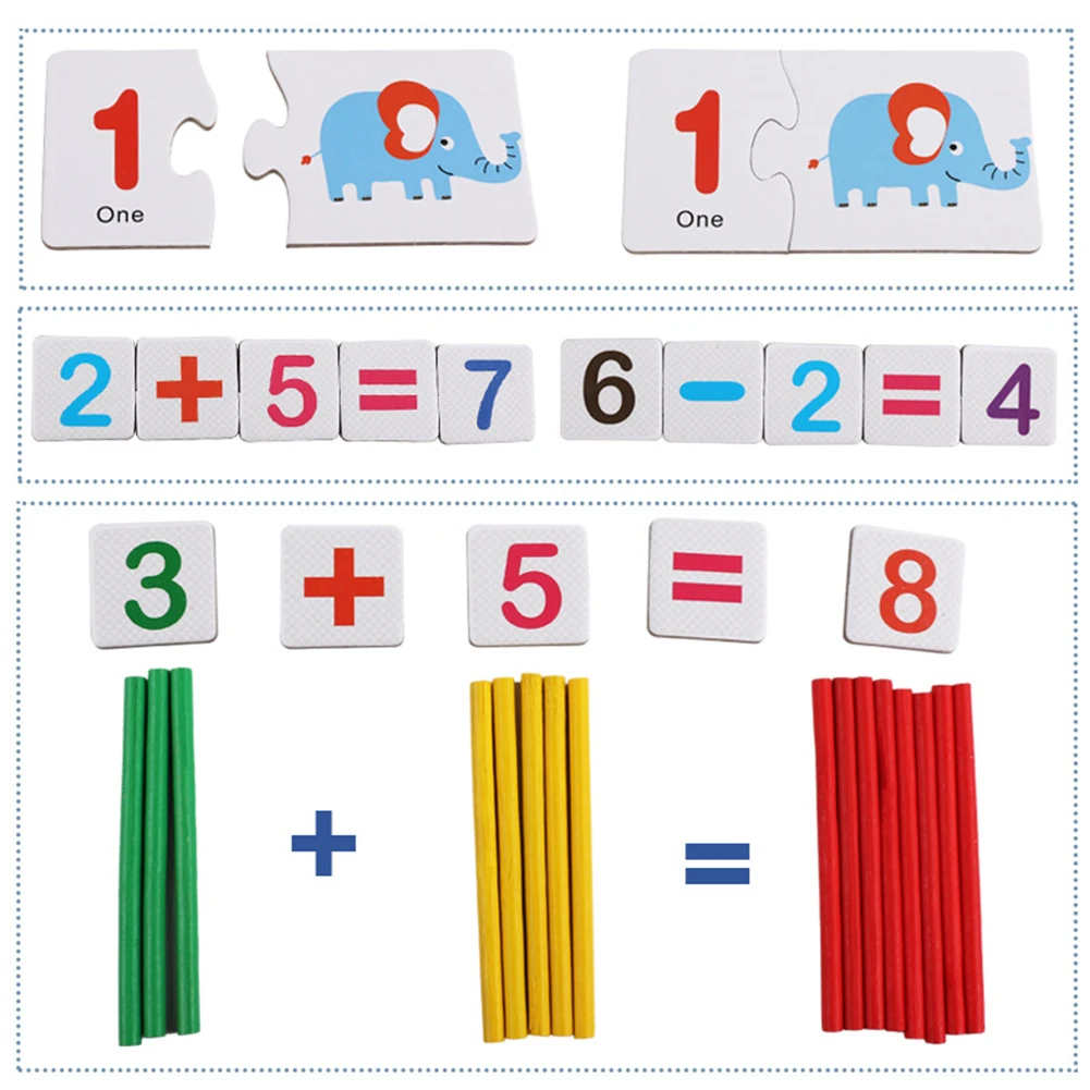 

Kids Montessori Toys Wooden Counting Sticks Number Cards Set Math Toys for Kids Early Educational Toys Children Birthday Gifts
