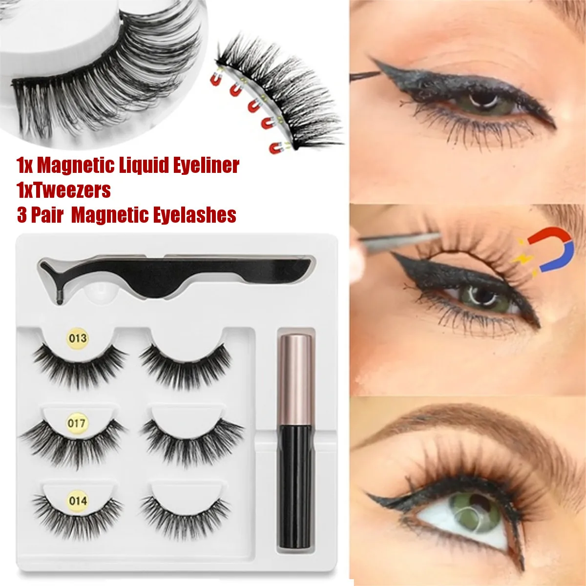 

3 пары в упаковке Набор накладных ресниц Магнитный ресницы Магнитная жидкая подводка для глаз набор Водонепроницаемый длительный накладны...
