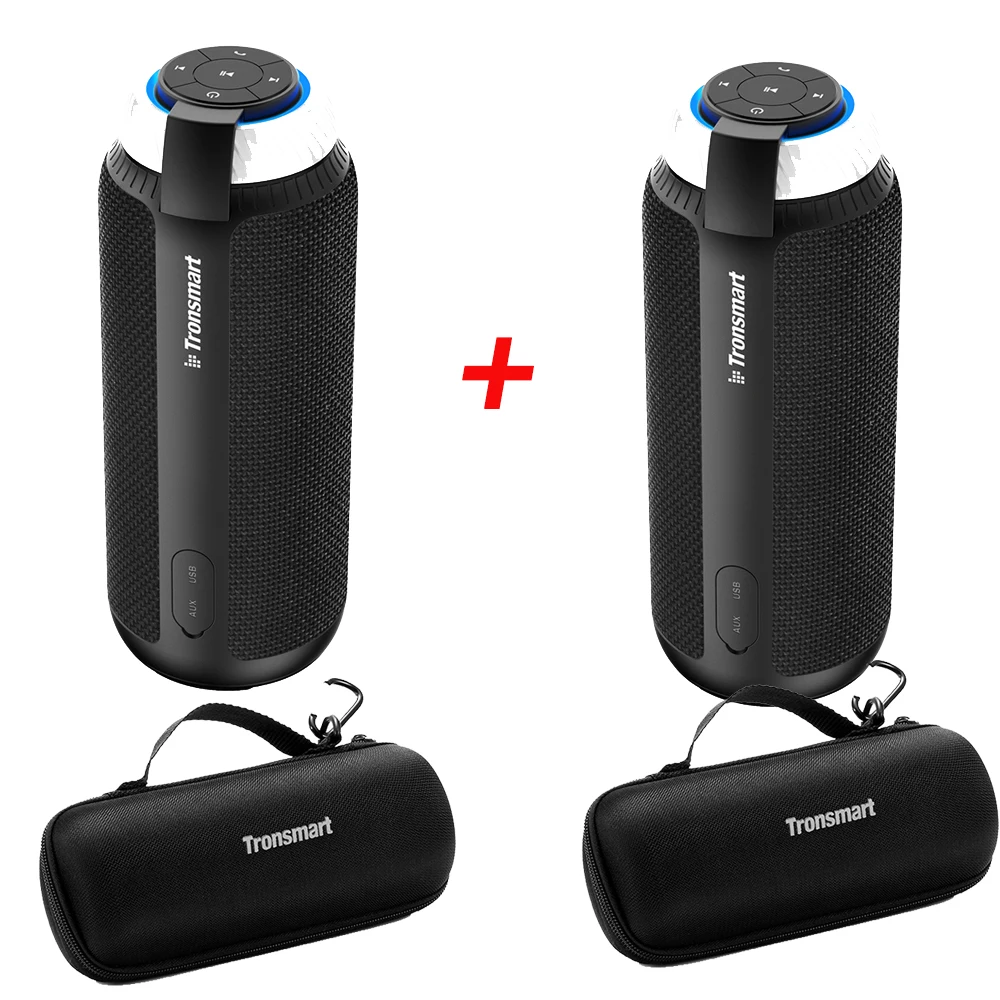 2 pcs black w case Tronsmart Element T6 Bluetooth Колонка Портативная колонка 25 Вт Саундбар глубокий бас Bluetooth динамик - Цвет: 2 pcs black w case