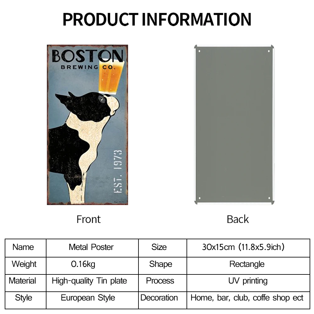 Dog Shabby Chic Home Bar Cafe Vintage Wall Decor Art Metal Tin Signs Pub Tavern Retro Decorative Plates Poster 15x30 | Дом и сад